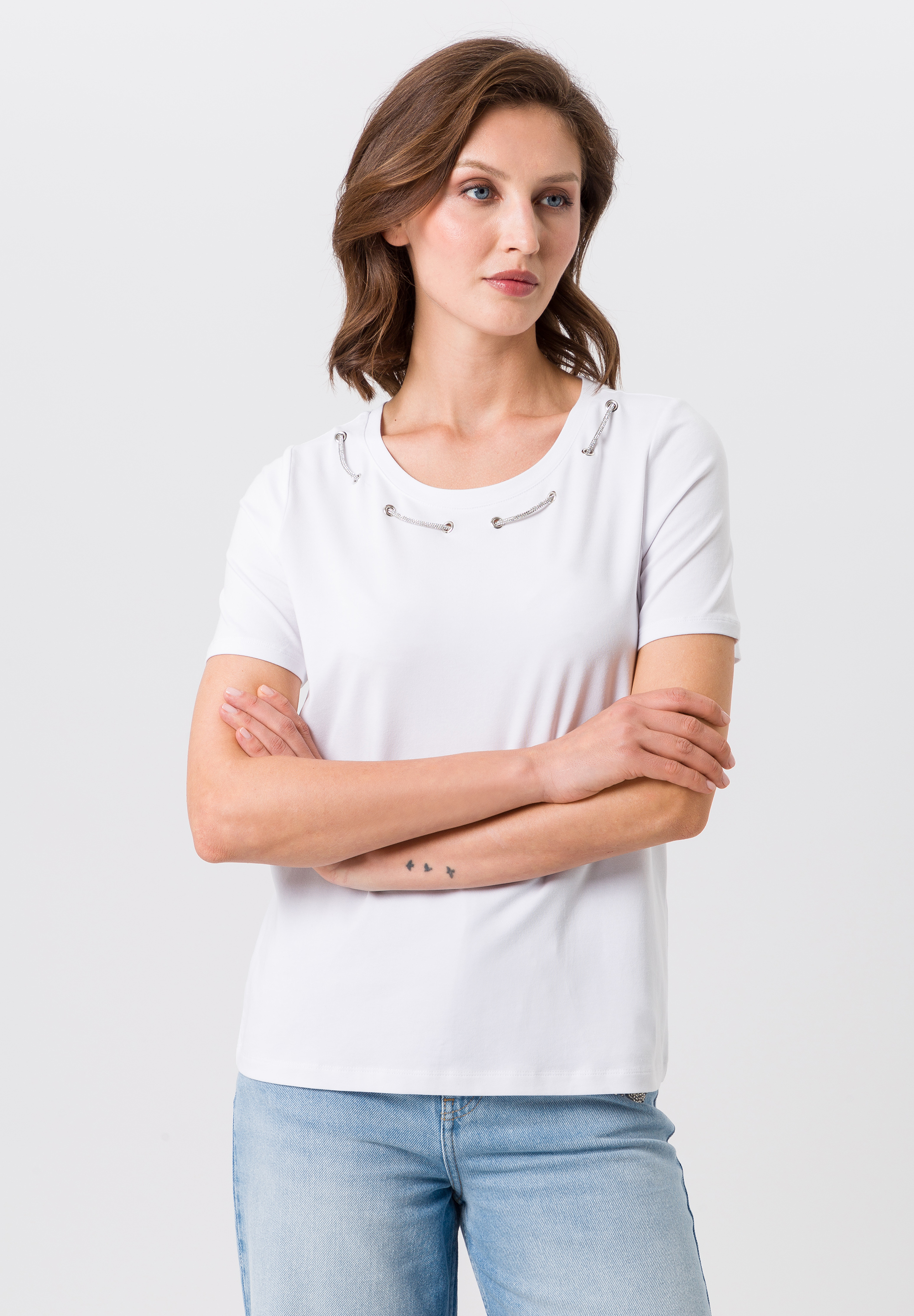 Kurzarmshirt mit Zierbändern - Produktbild 1