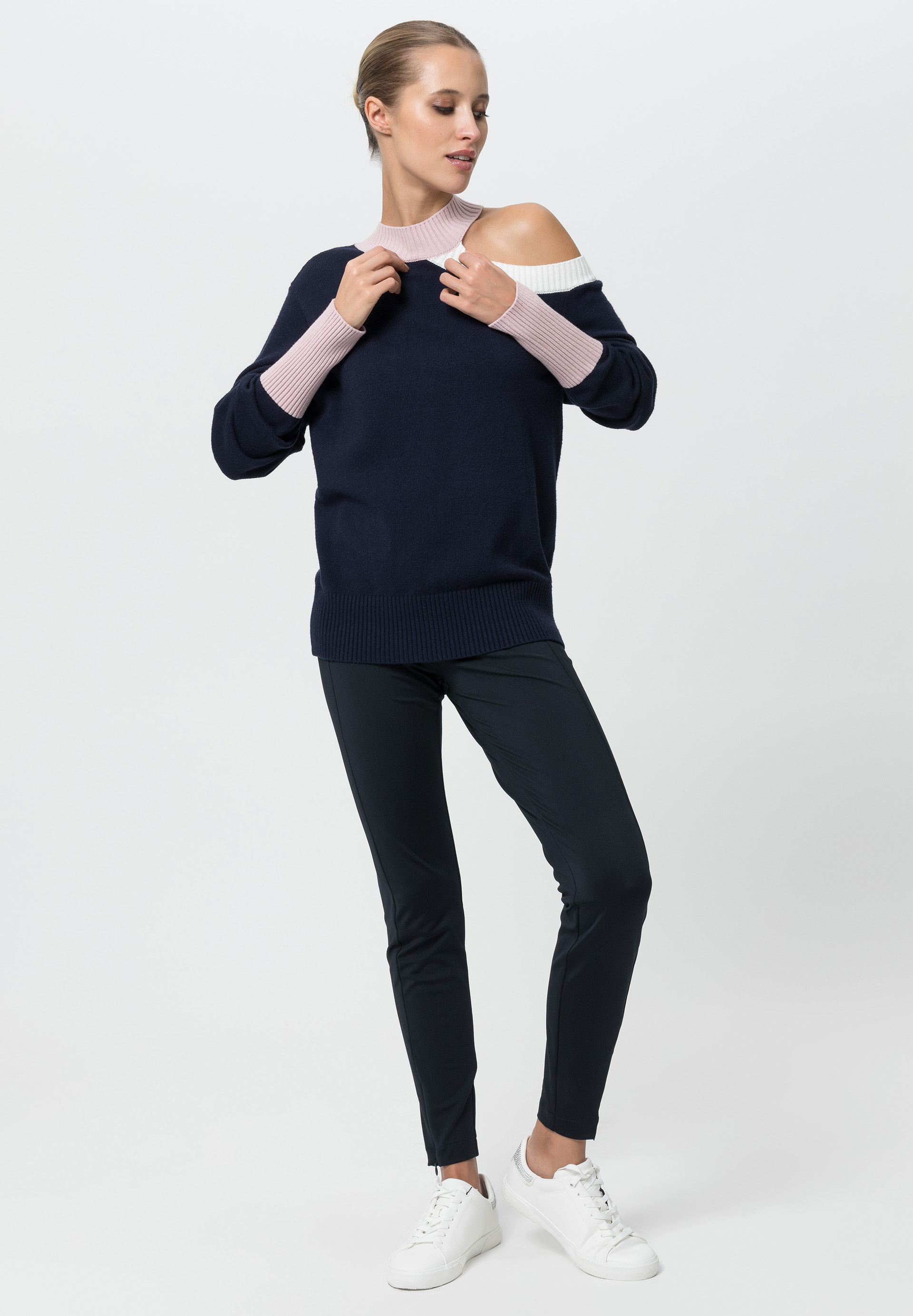 Knitted jumper with one-shoulder cut-out - Product Image 2