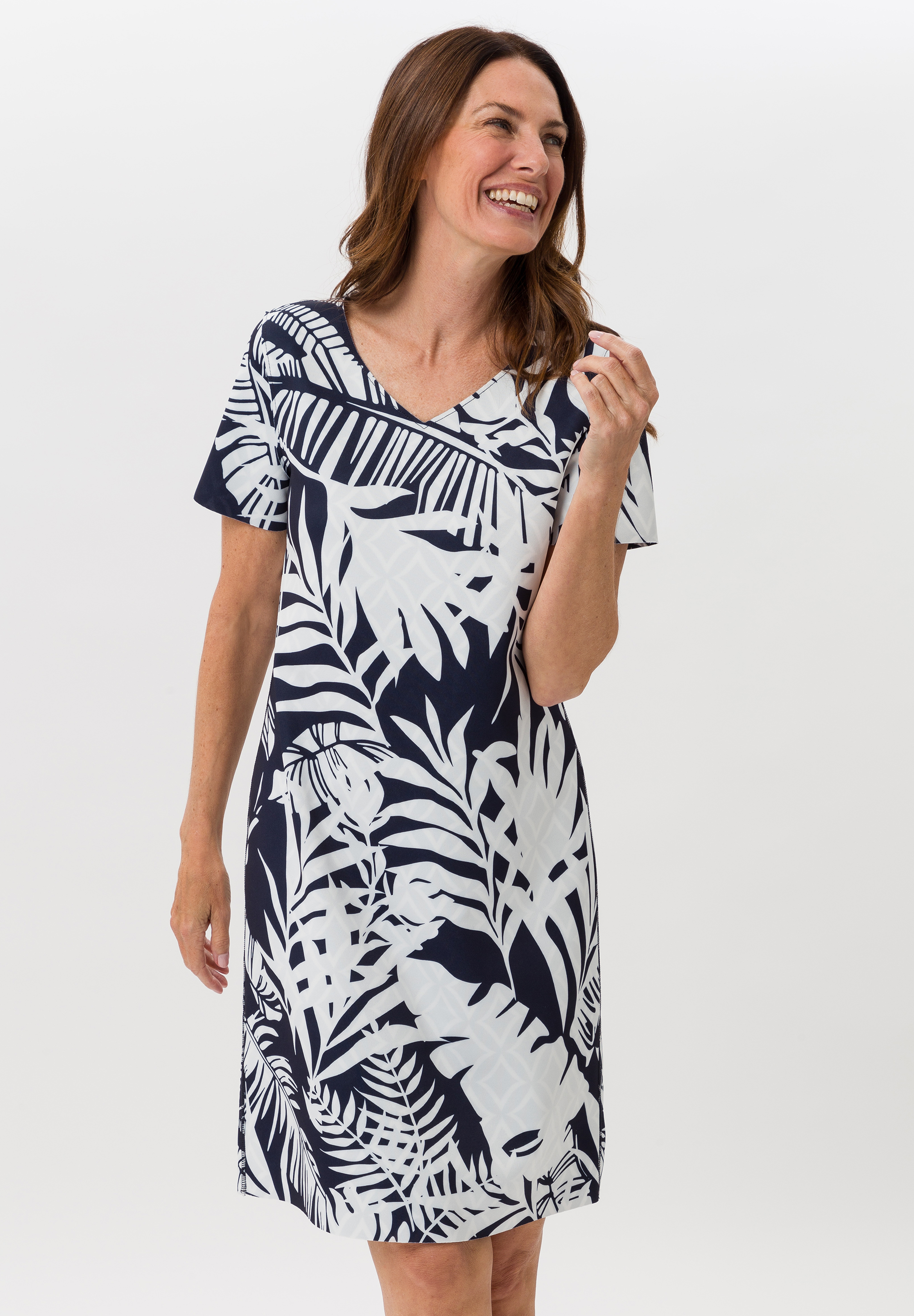 Wendekleid mit tropischem Blätterprint Wendekleid mit tropischem Blätterprint - Produktbild 1