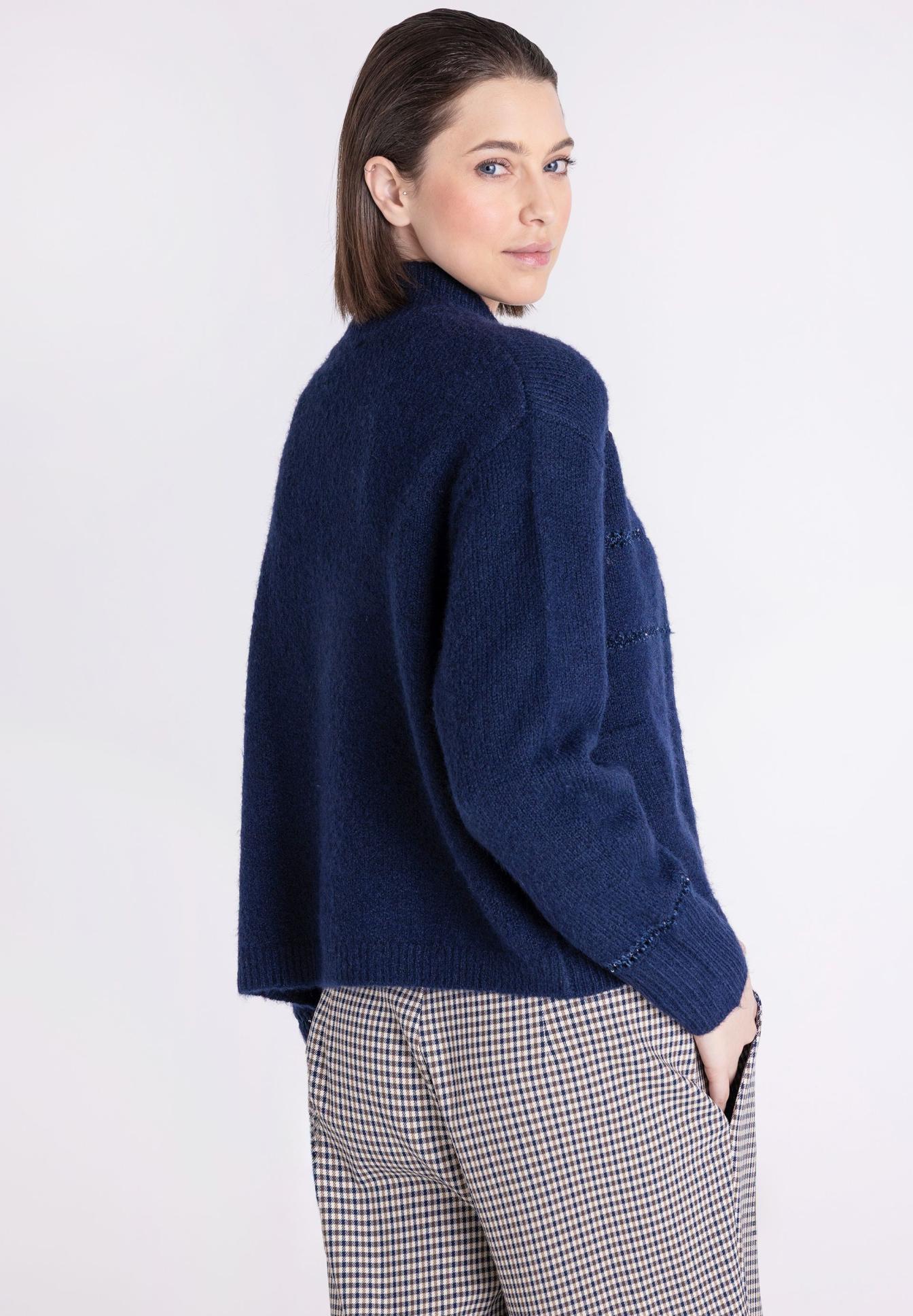 Cardigan, Strickjacke, dunkelblau, oversized, Pullover, Pullover, Navy, Gestrickt, Oversized, Langarm, Hoodie, Knitwear, Wollpullover, Oversized, Navy