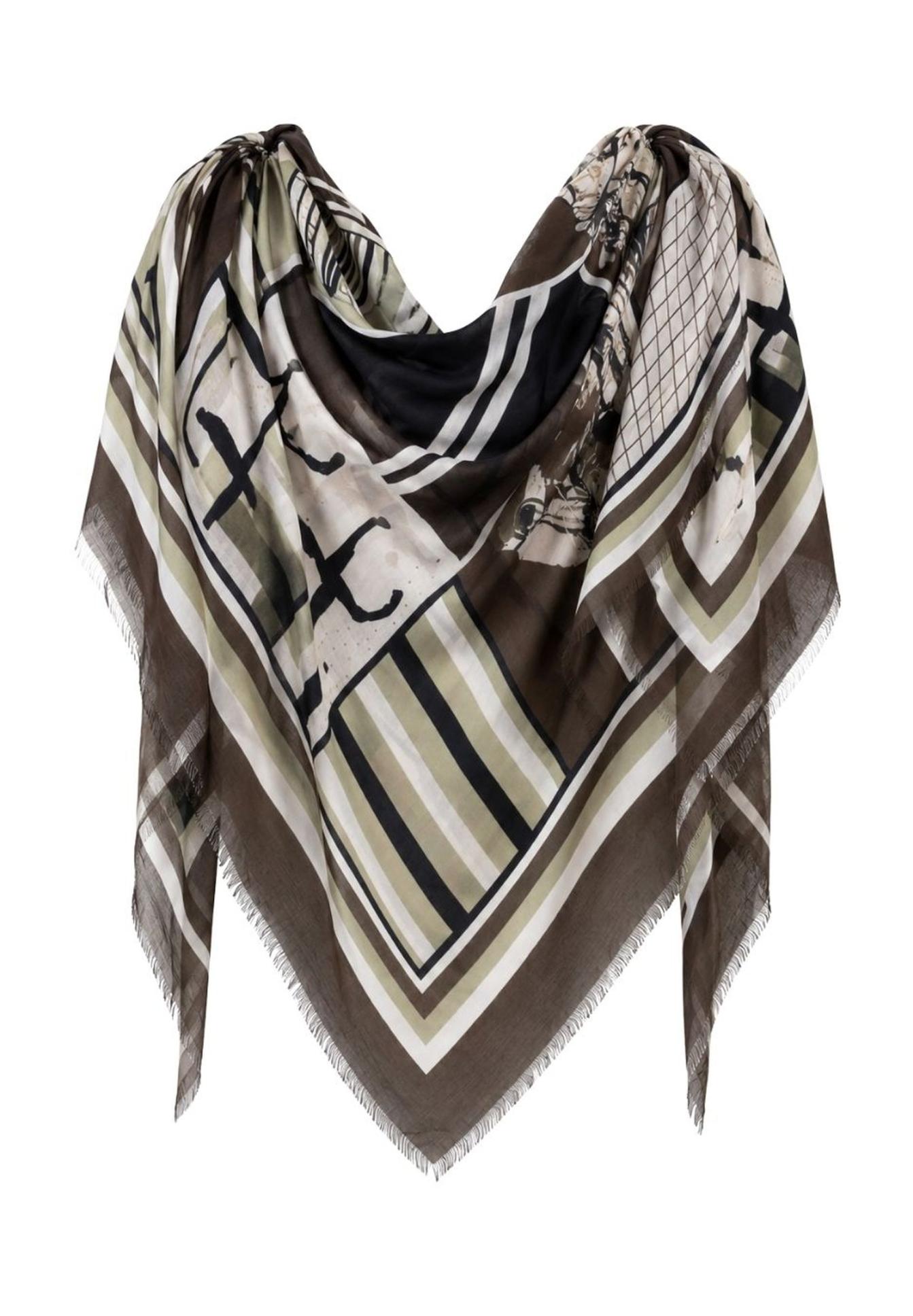 Schal, Kaschmir-Blend?, Mustertuch, Patchwork-Muster, Mehrfarbig, Schal, Stoffschal, Gemustert, Schurwolllook, Mehrfarbig, Schal, Pare, Schal, Stoffschal, Gemustert, SchwarzBraunBeige, Schal, Umschlagtuch, Gedrucktes Muster, Hochformat, SchwarzBraunBeige