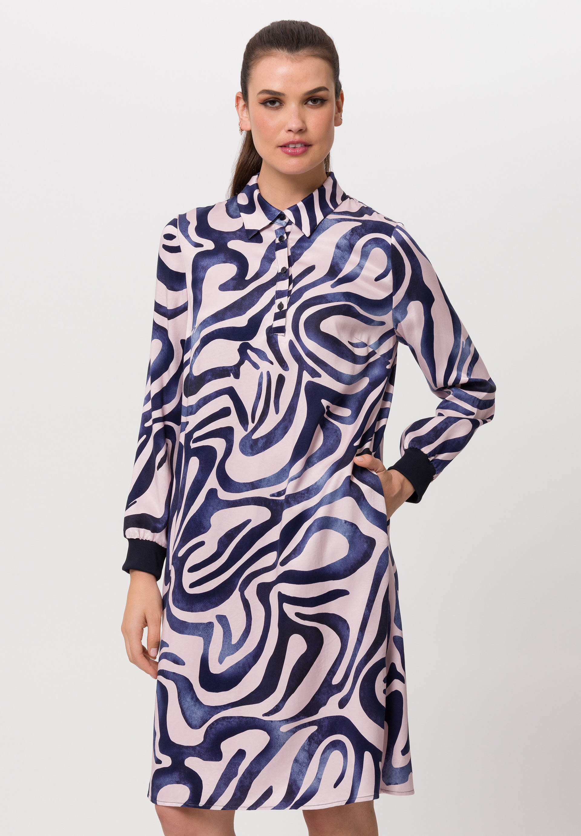Dress with sporty polo collar - Product Image 1
