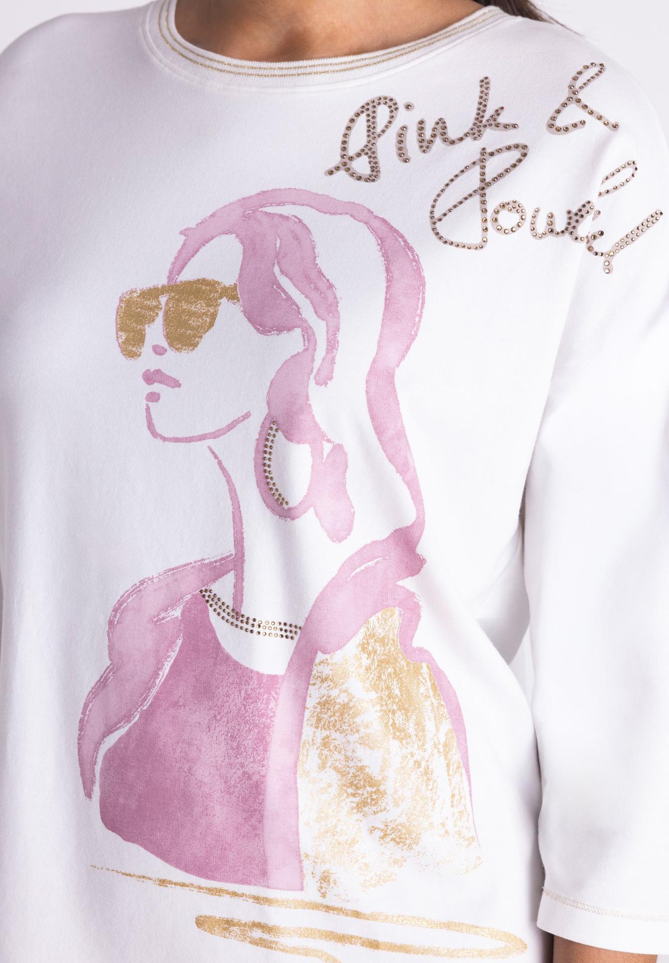 Sweatshirt, Graphic, Pink, Print, Raglan, T-Shirt, Print, Rundhals, Rosa-gold, T-Shirt, Graphic, Rundhals, Print, Zirbelnähte