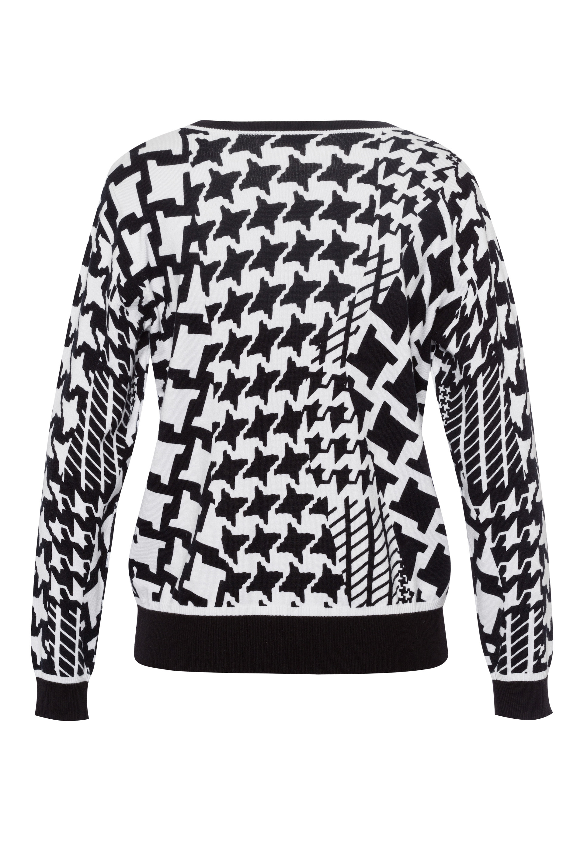 Strickpullover mit Hahnentrittmuster und Frontprint - Bild 2