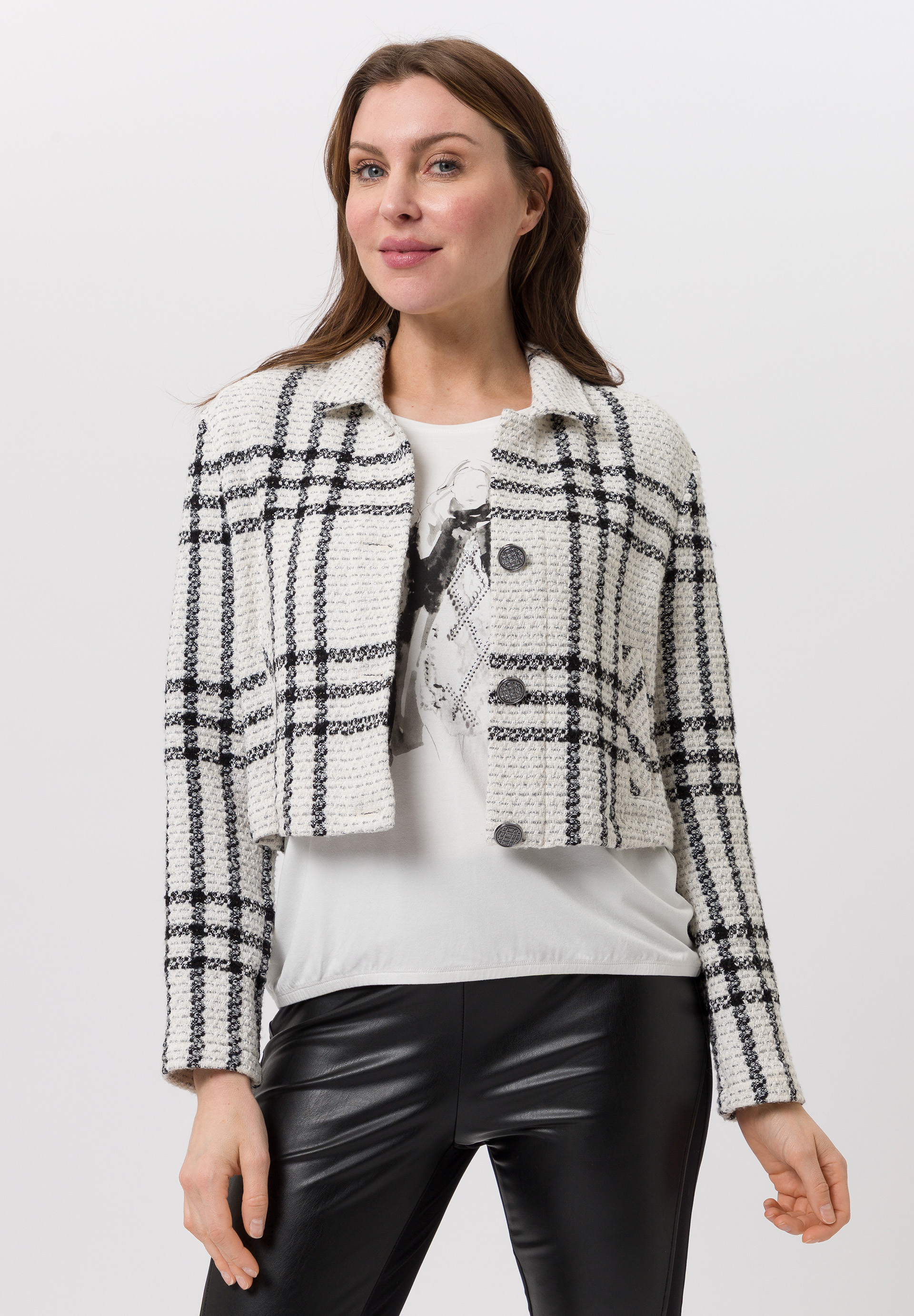 Jacke mit Strukturkaro - Bild 1 Mantel, Jacke, Strickwaren, Pullover, Blazer, Mantel, Jacke, Strickwaren, Pullover, Blazer, Mantel, Jacke, Strickwaren, Pullover, Blazer, Mantel, Jacke, Strickwaren, Pullover, Blazer, Mantel, Jacke, Strickwaren, Pullover, Blazer