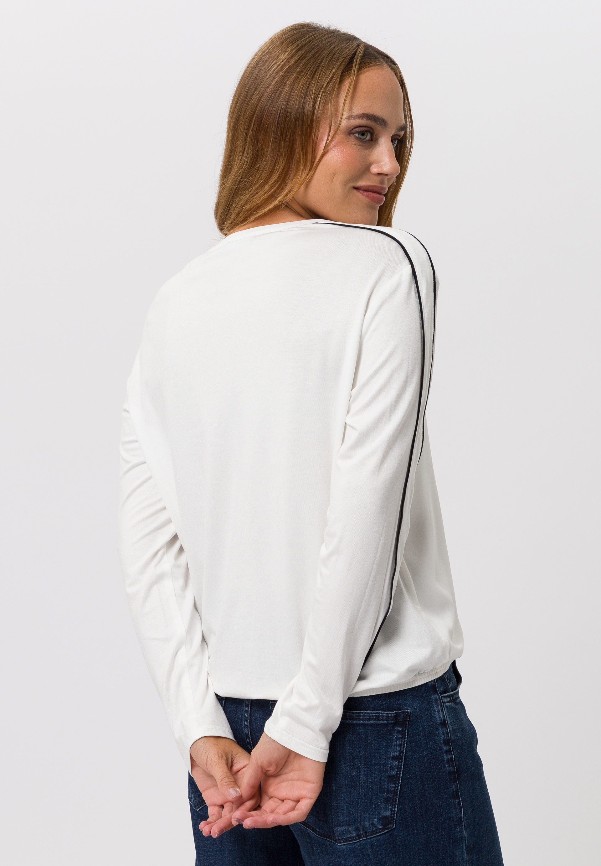 Blouse with contrasting stripes - Product Image 2