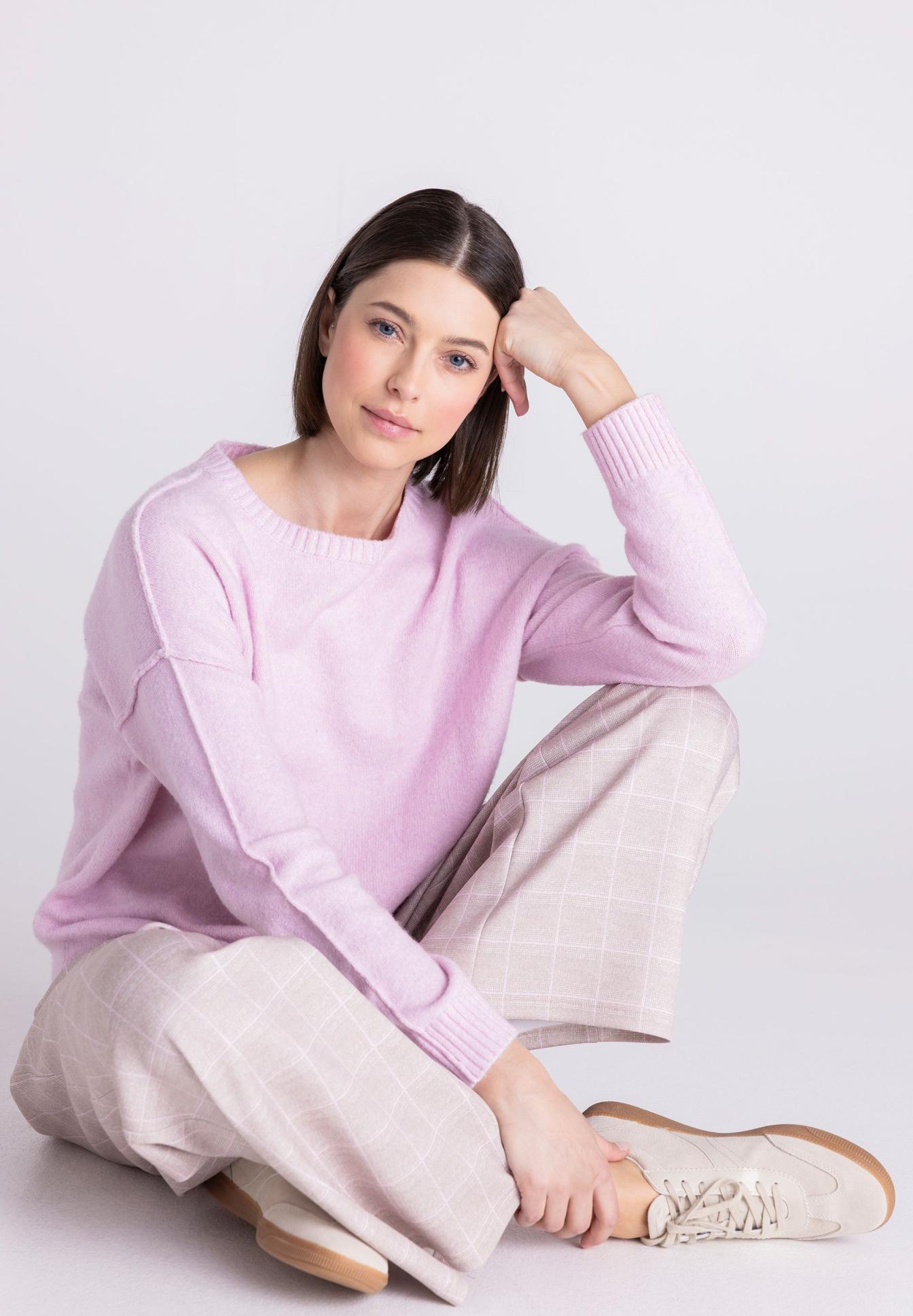 Pullover, Wolle, Langarm, Rosa, Kragenlose, pullover, Knits, Lavendel, Langarm, Casual, pullover, lounge wear, pastel pink, knitwear, sweater