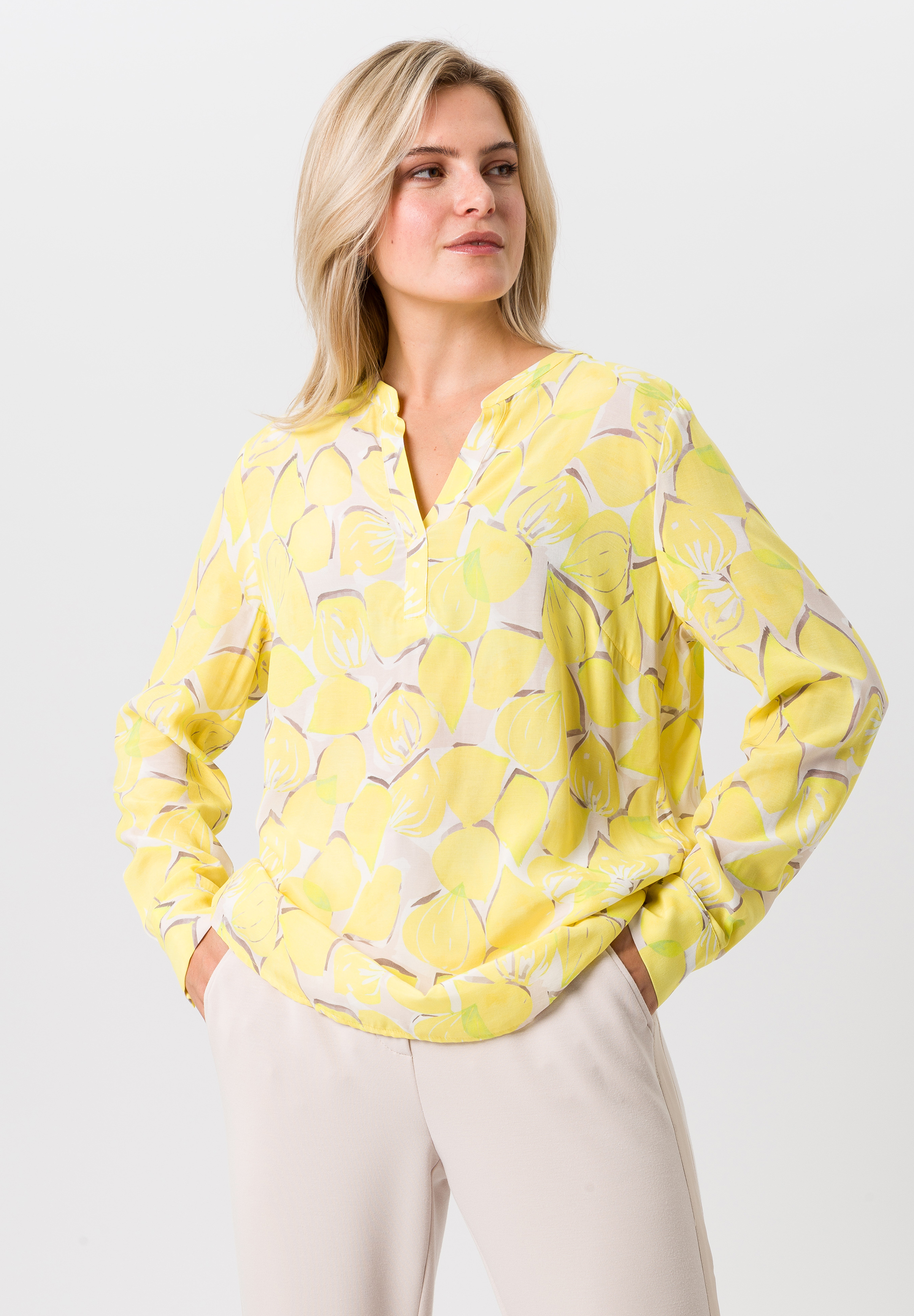 Bluse mit Zitronen-Print