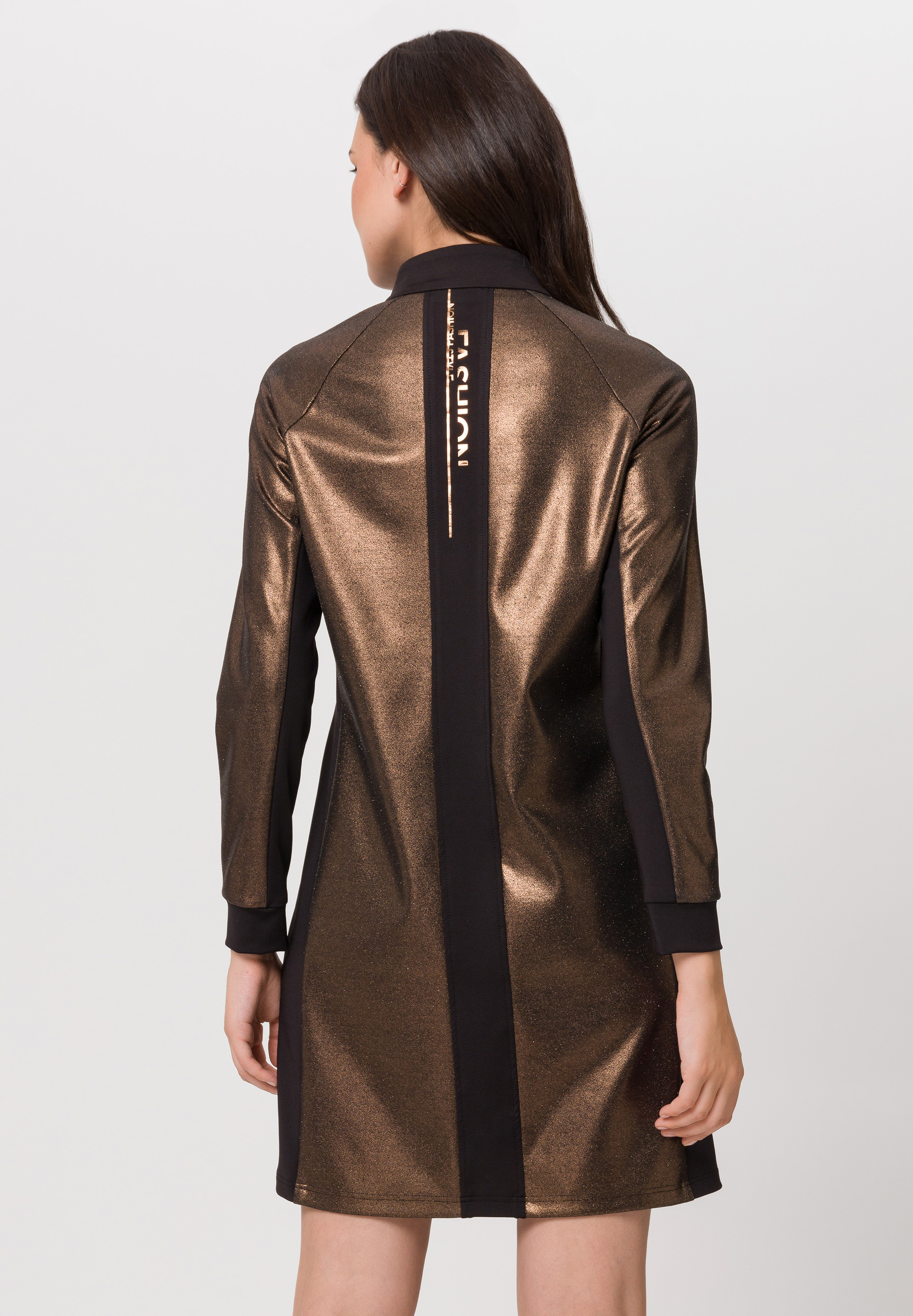 Kleid im Metallic-Look mit Zipper - Bild 2