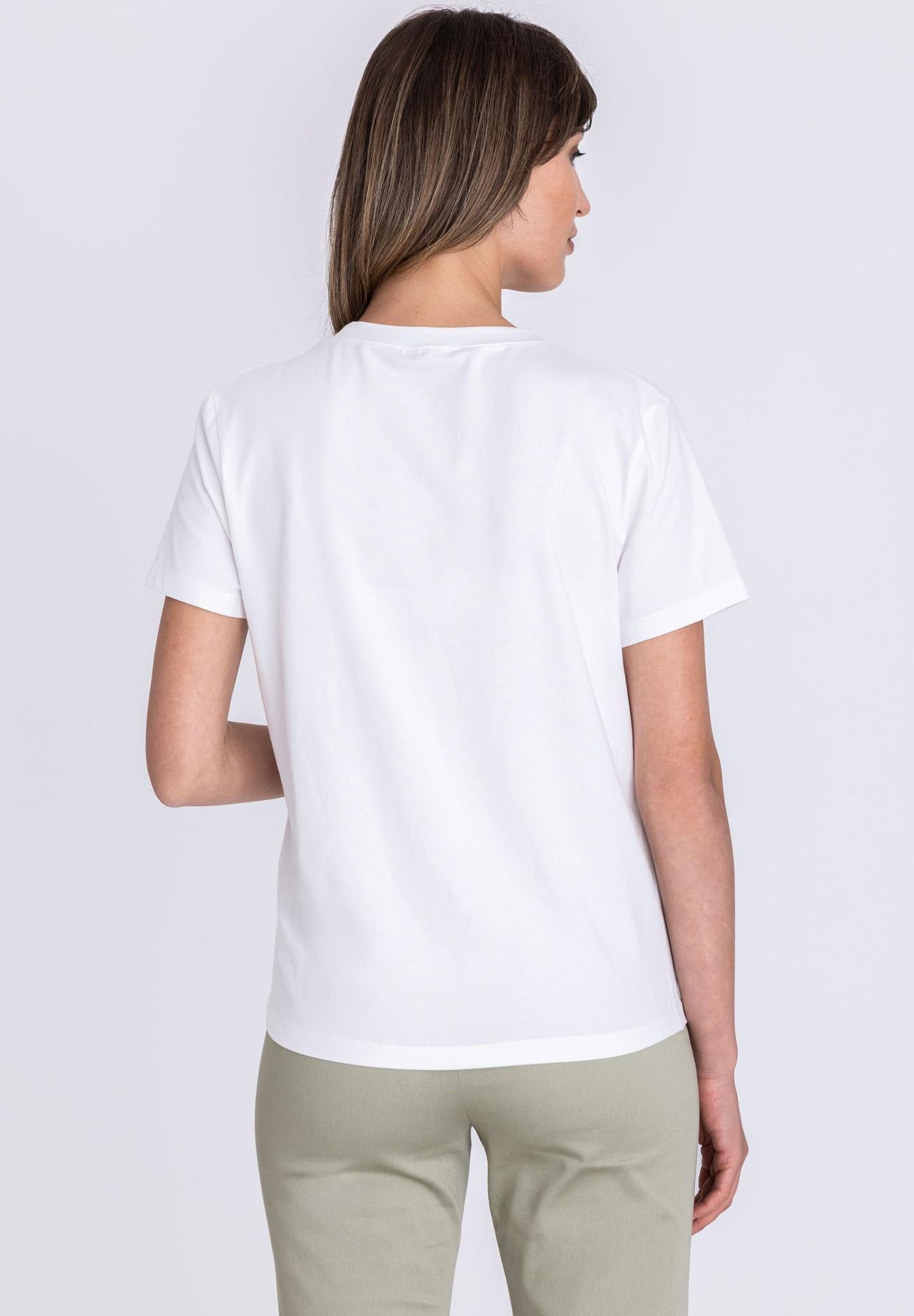 T-Shirt, Weiß, Kurzarm, Baumwolle, Rückansicht, T-Shirt, Kurze Ärmel, Weiß, Baumwolle, Rückansicht