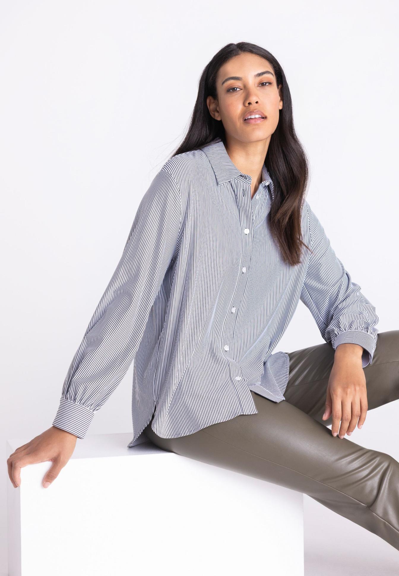 Bluse, Streifen, Langarm, Hemdbluse, Oversize, bluse, streifen, oversized, langarm, knöpfleiste, bluse, streifen, langarm, knopfleiste, oversize, Bluse, Streifen, langärmlig, Knopfleiste, Oversize