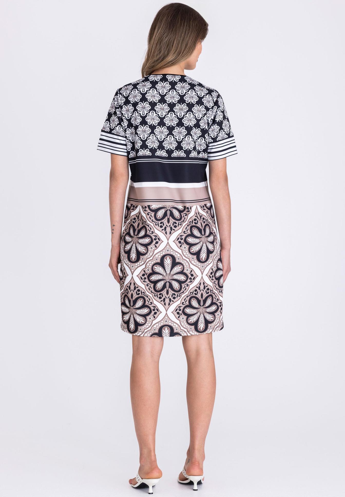 Kleid, Kleidendesign, Muster, Farbkombination, Kurzesärmelig