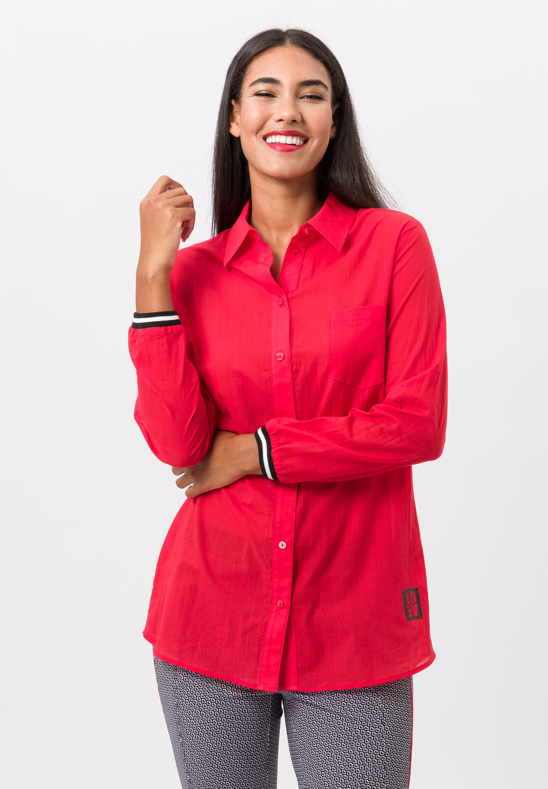 Longstyle-Bluse mit klassischem Blusenkragen Longstyle-Bluse mit klassischem Blusenkragen - Produktbild 1