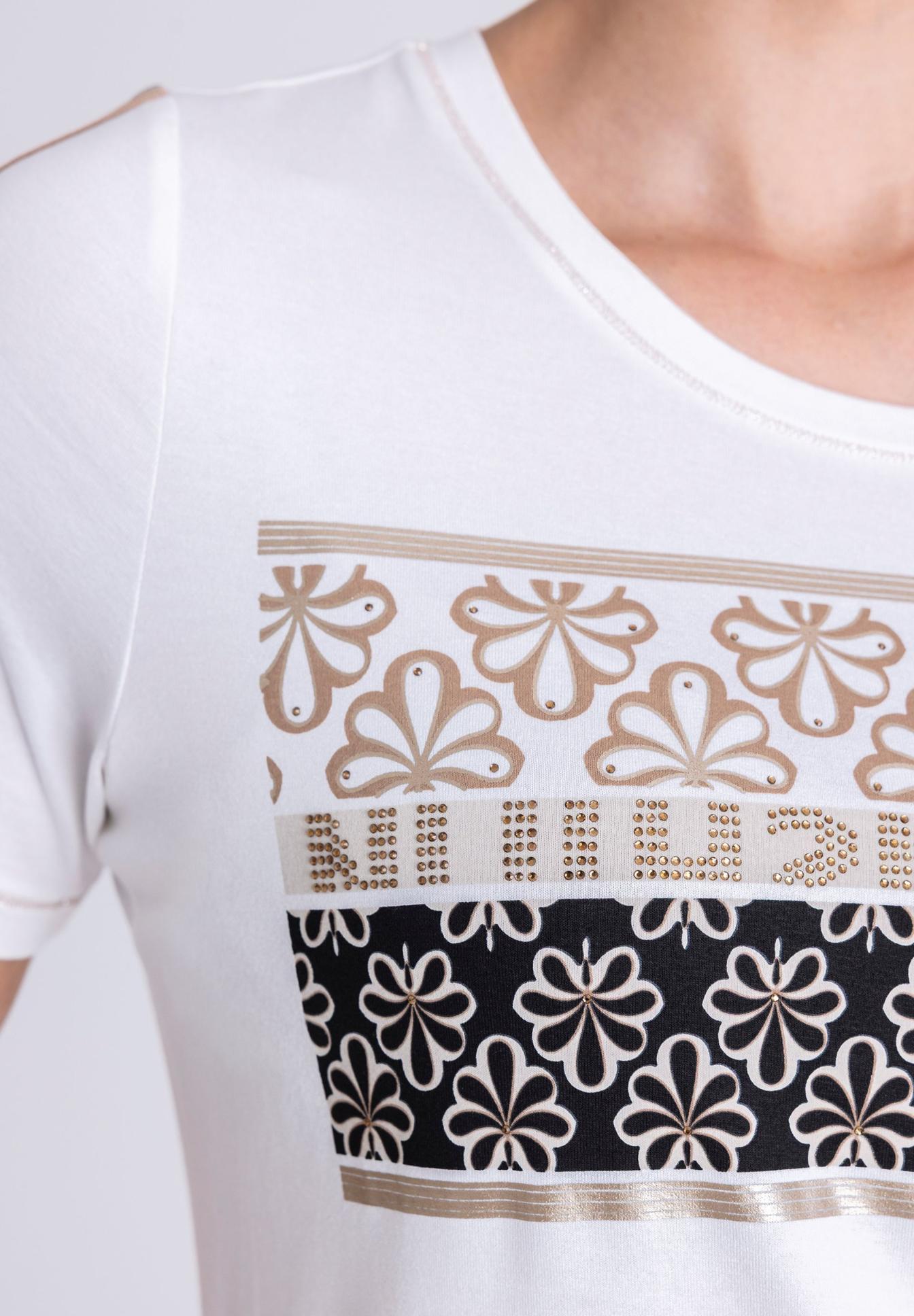 T-shirt, Weiß, Print, Blumenmuster, Frontprint