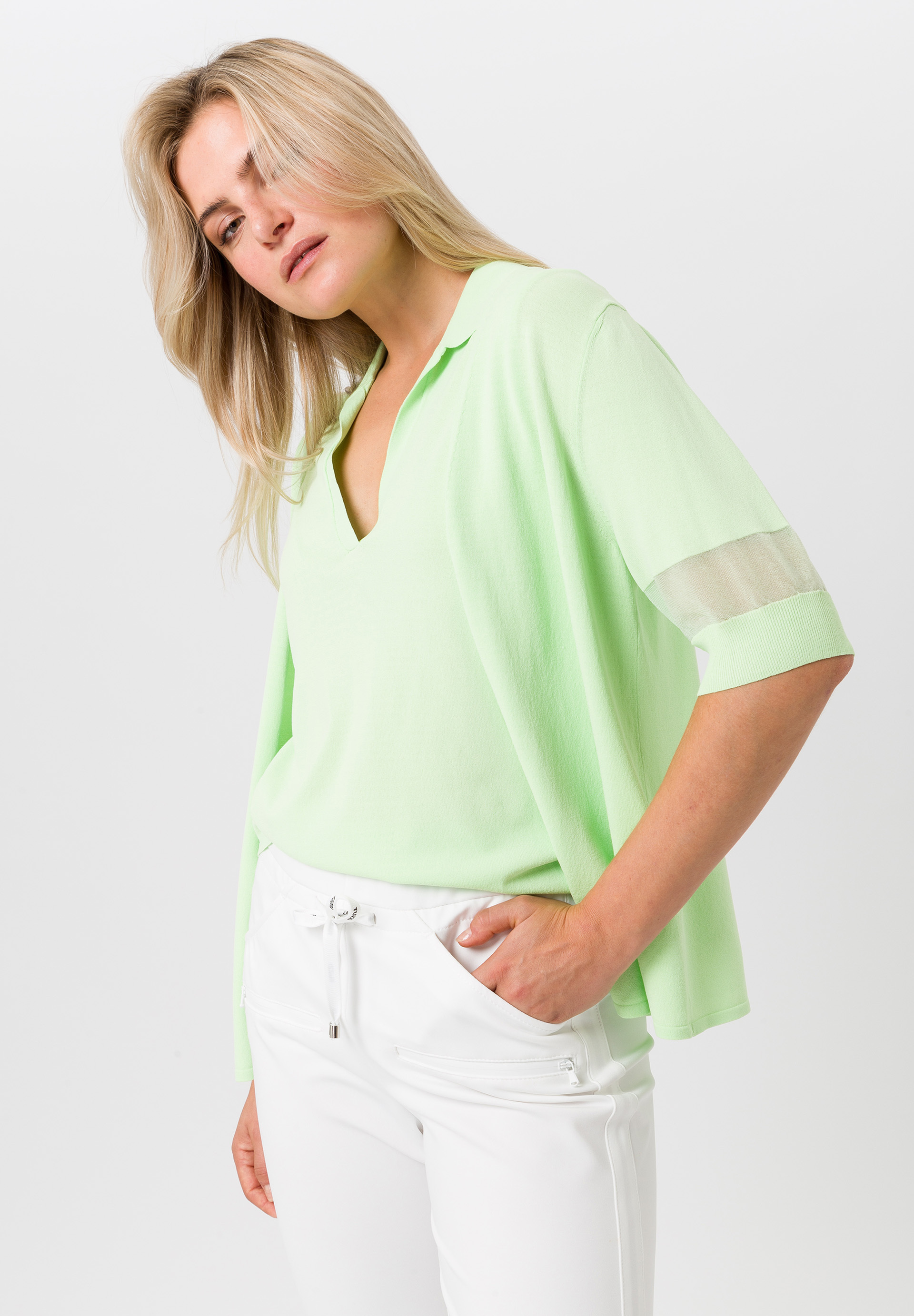 Cardigan mit Mesh-Einsatz - Bild 4