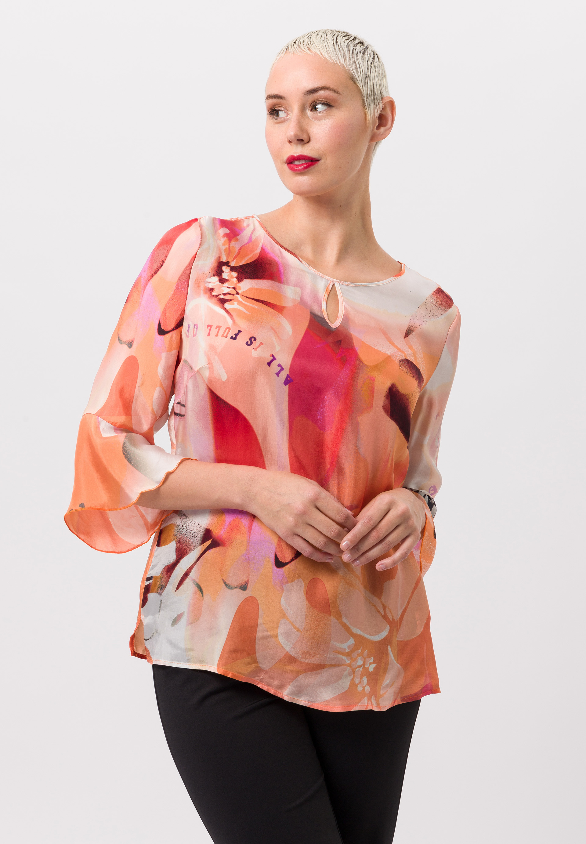 Bluse mit sommerlichem Alloverprint - Bild 1