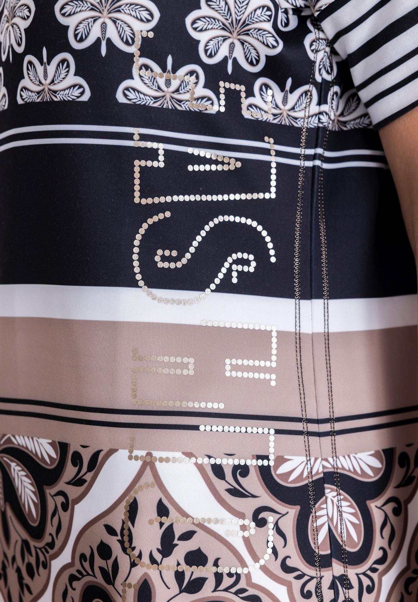 T-Shirt, Print, Pattern, Sequins, Streifen