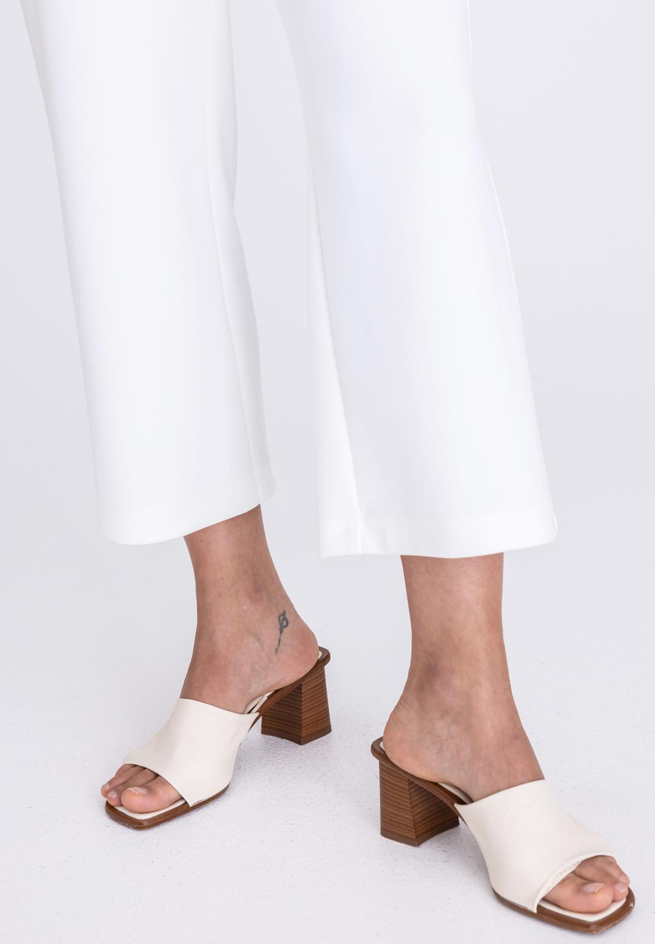 Offene Zehen, Mule, blockabsatz, Sandalen, weißes Paar