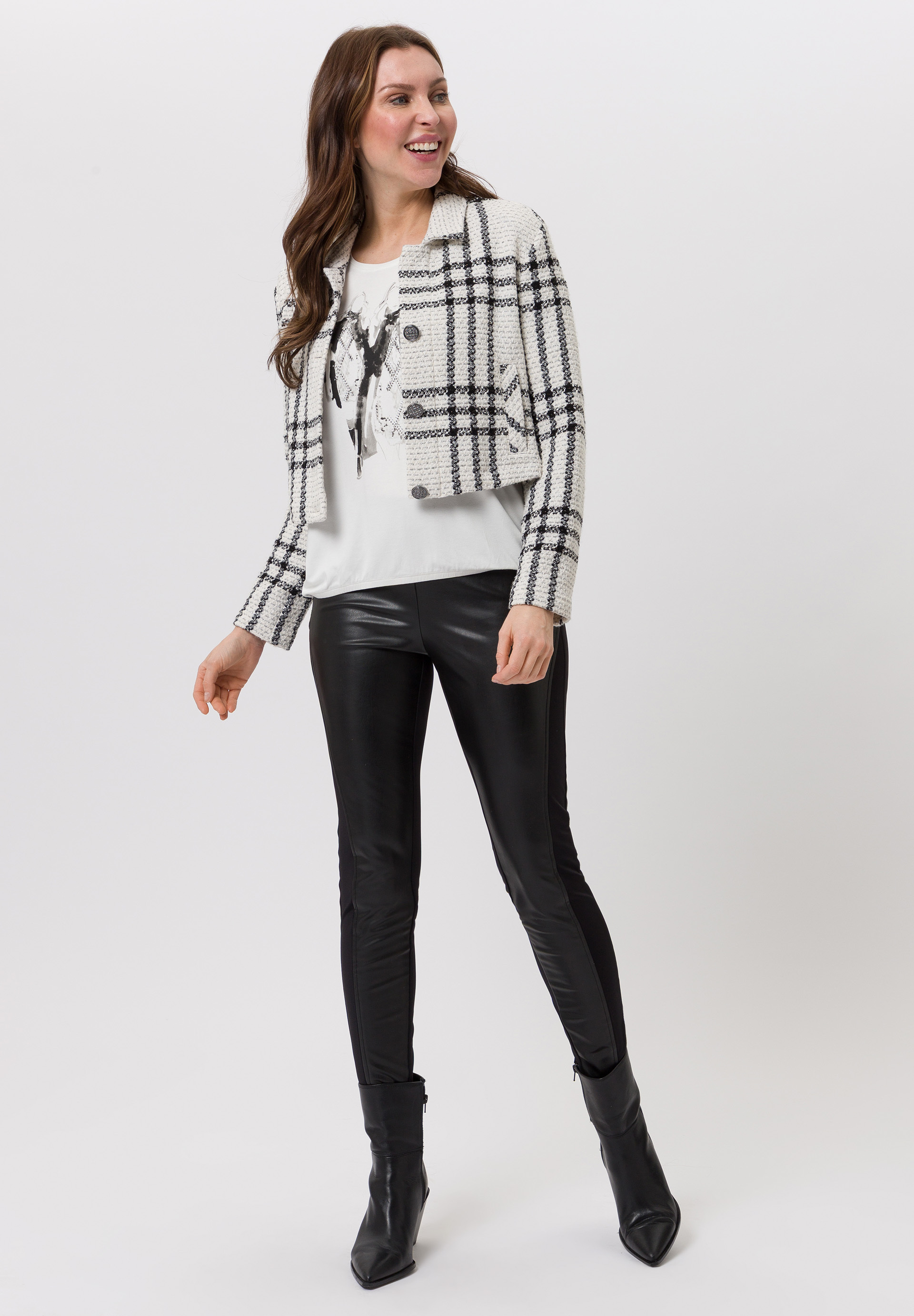 Jacke mit Strukturkaro - Bild 3 Bluse, Langarm, Hosen, Pullover, Person, Bluse, Langarm, Hosen, Pullover, Person, Bluse, Langarm, Hosen, Pullover, Person, Bluse, Langarm, Hosen, Pullover, Person