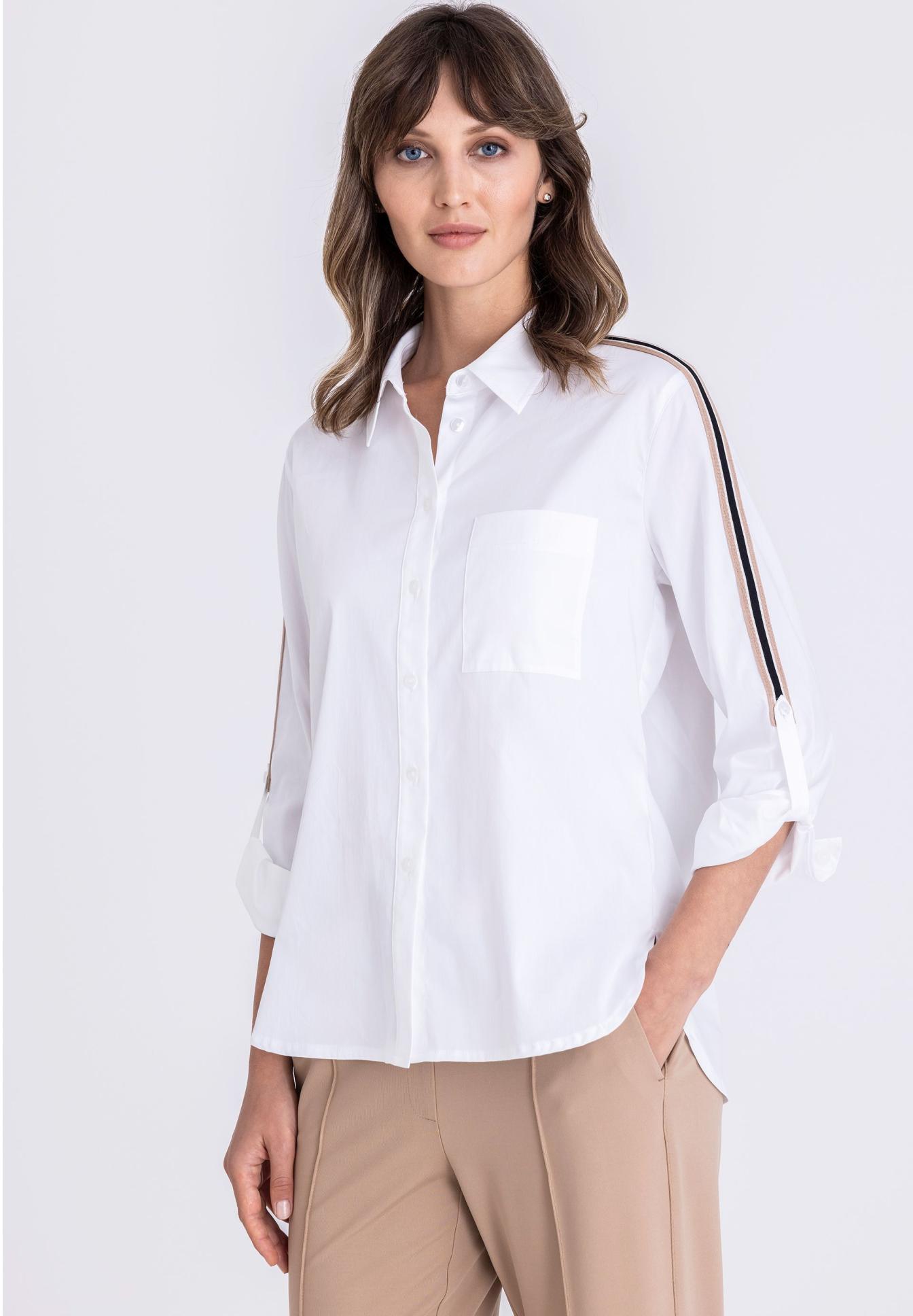Bluse mit Streifenbesatz - Produktbild 1