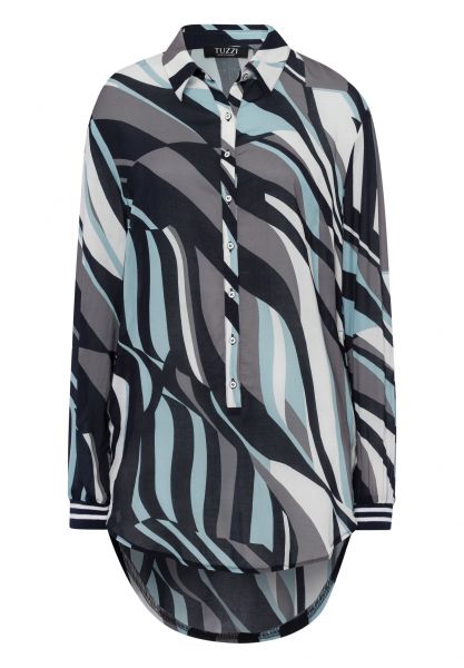 Longbluse mit geometrischem Muster-Print