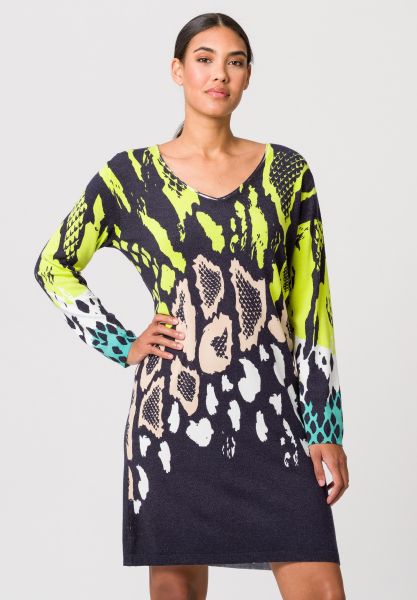 Strickkleid mit Animal-Allovermuster