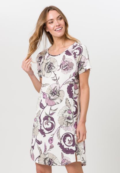 Langes Schlafhirt mit 1/2 Arm aus hautsympatischem Jersey
