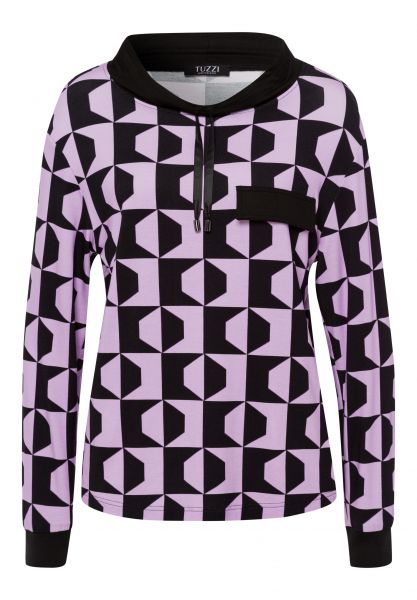 Langarmshirt mit kontrastierendem Muster