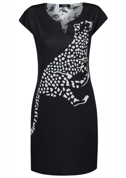 Wendekleid mit platziertem Leoprint