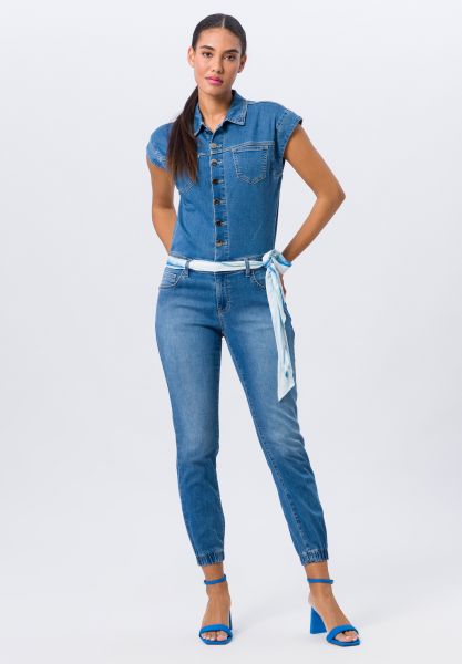 Jeans-Overall mit Metallknöpfen