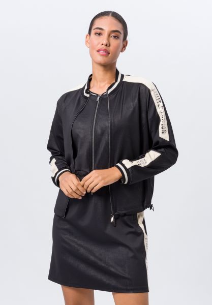 Leichtjacke mit Kontraststreifen und Metallic-Prints