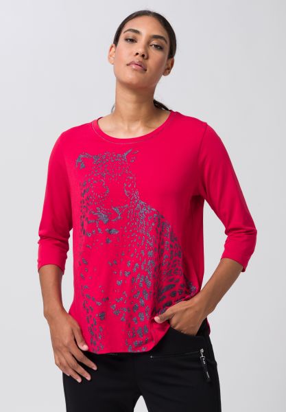 Longsleeve mit Leodruck in Glittertechnik