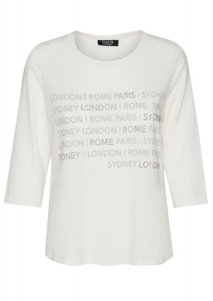 Shirt mit Buchstabenprint in Silberoptik