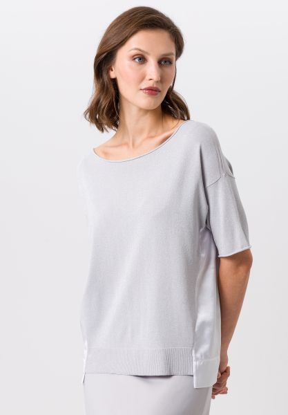 Shirt mit Satinbesatz
