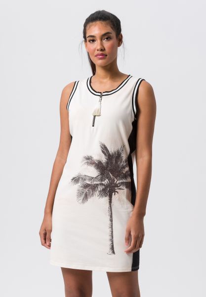 Kleid mit großem Palmenprint