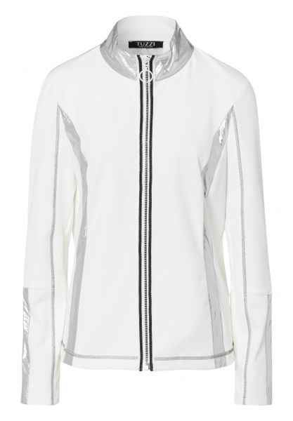 Jacke mit zierenden Metallic-Kontraststreifen