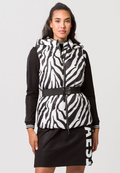Weste mit Animalprint und Taillengürtel