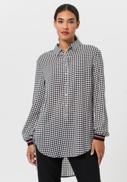 Longbluse mit geometrischem Muster-Print