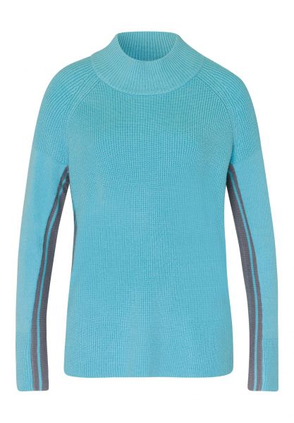 Strickpullover mit Kontraststreifen