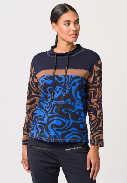 Shirt mit Alloverprint und Metallic-Nähten