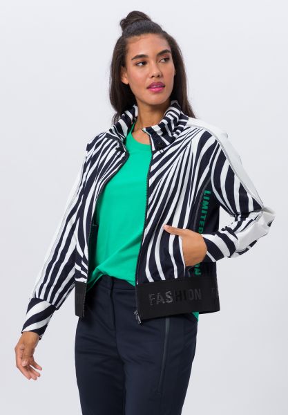 Leichtjacke mit Alloverprint und Elastikbund