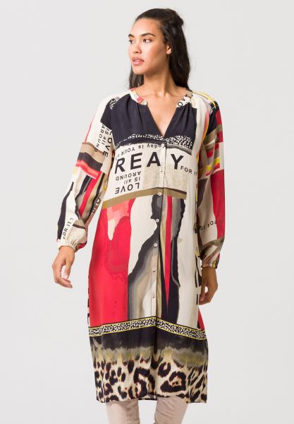 Blusenkleid mit auffälligem Alloverprint