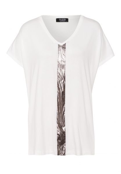Shirt mit glänzendem Kontraststreifen