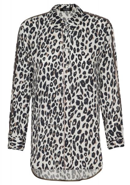 Longbluse mit All-Over Leoprint